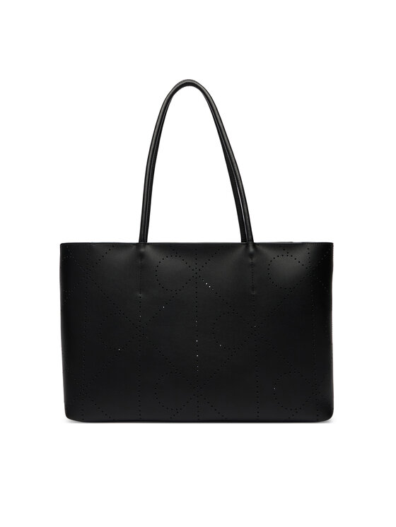 Calvin Klein Calvin Klein Táska Emblem Aop Perfor Lthr Tote LV04F3359G Fekete