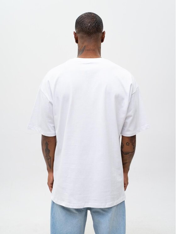 Jigga Wear Jigga Wear T-Shirt Szeroka luźna Laur korona 130019 Biały Oversize