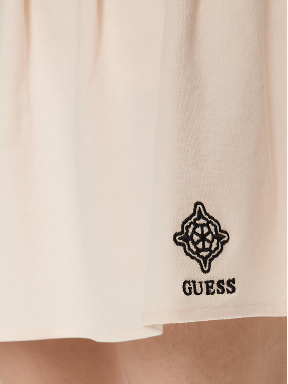 Guess Guess Mini sijonas V5RD00 KCOK1 Kreminė Regular Fit