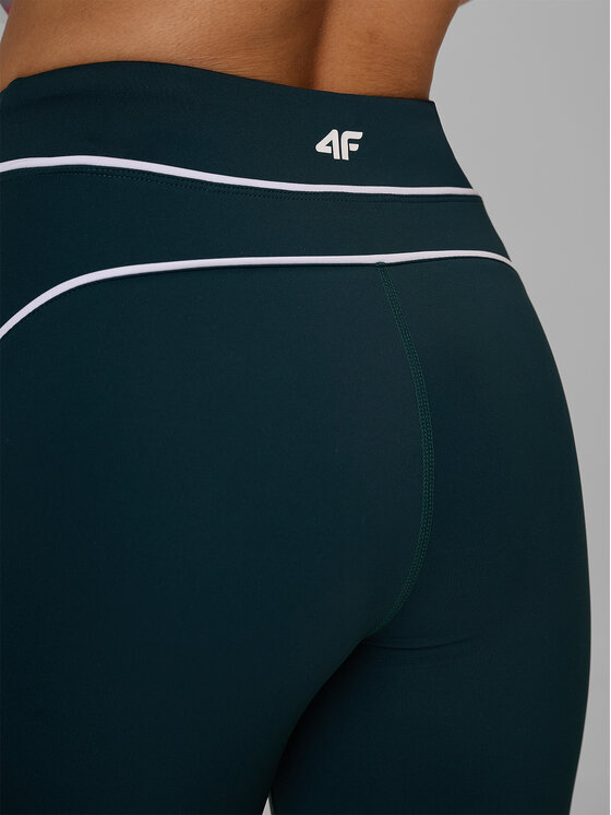 4F 4F Legginsy COURT SOCIETY Zielony ciemny Slim Fit