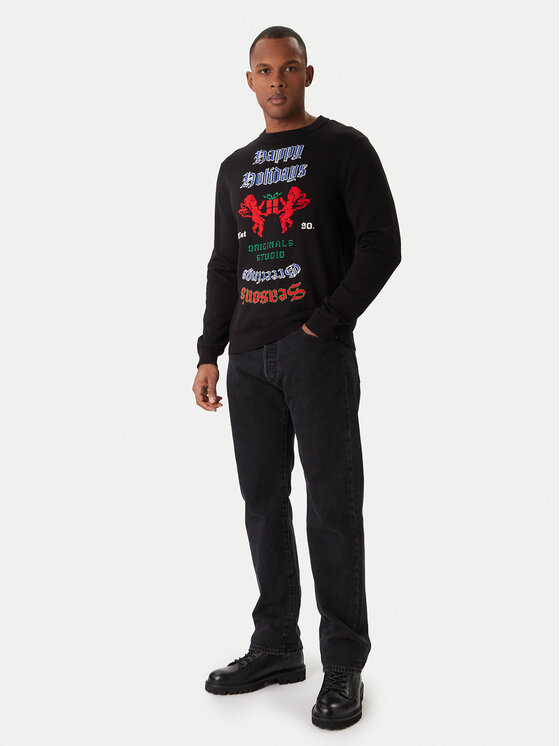 Jack & Jones Jack & Jones Svetr Holiday 12287994 Černá Relaxed Fit