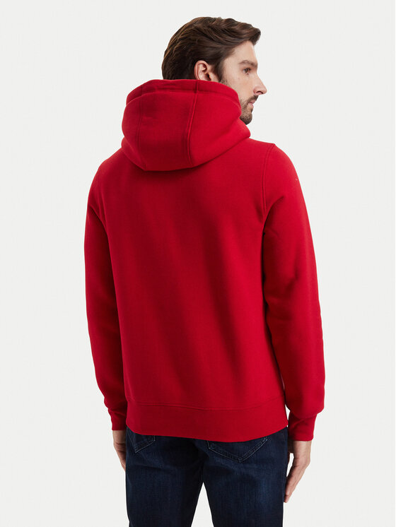 Tommy Hilfiger Tommy Hilfiger Džemperis ar kapuci Logo MW0MW11599 Sarkans Regular Fit