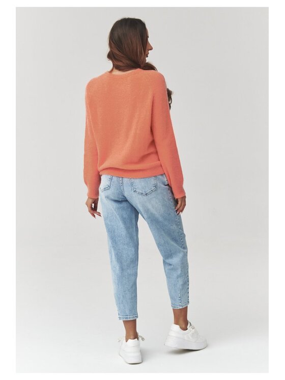 Makadamia Makadamia Sweter C40 Pomarańczowy Loose Fit