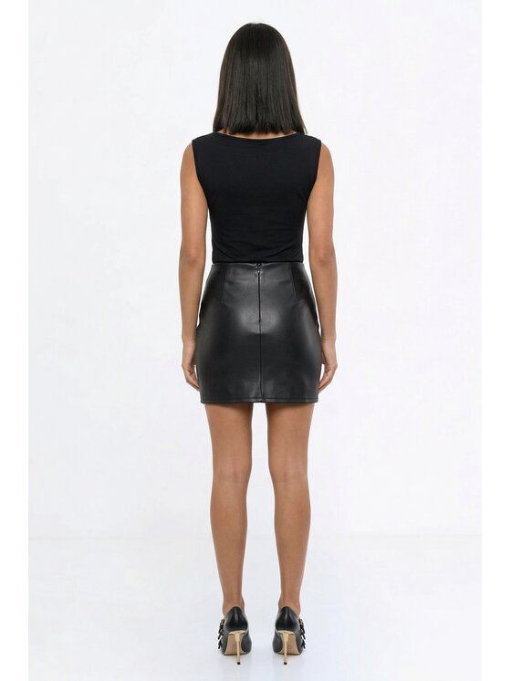 FIGL FIGL Bluzka M1333 Czarny Straight Fit