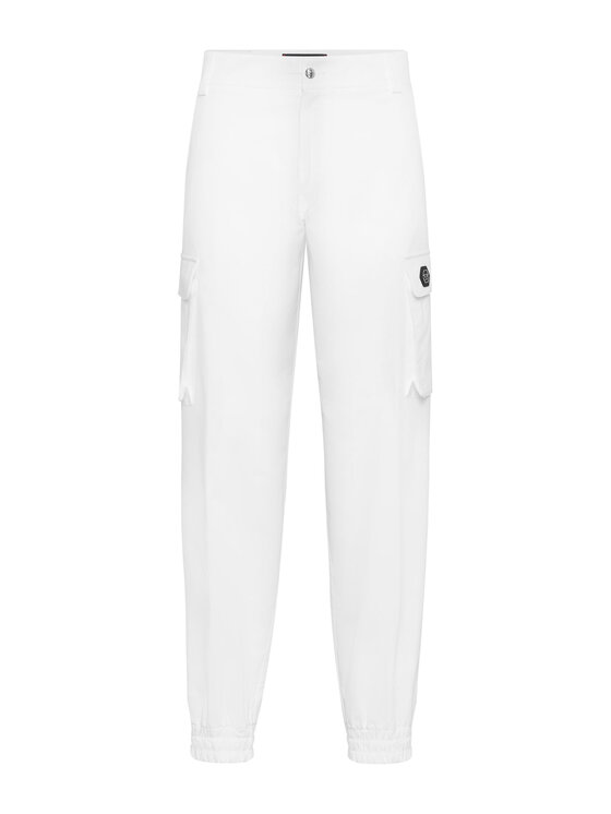 PHILIPP PLEIN PHILIPP PLEIN Spodnie cargo 24233 Biały Cargo Fit