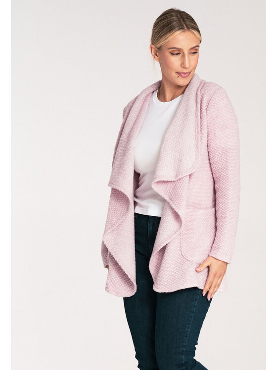 FIGL FIGL Kardigan M1043 Różowy Loose Fit