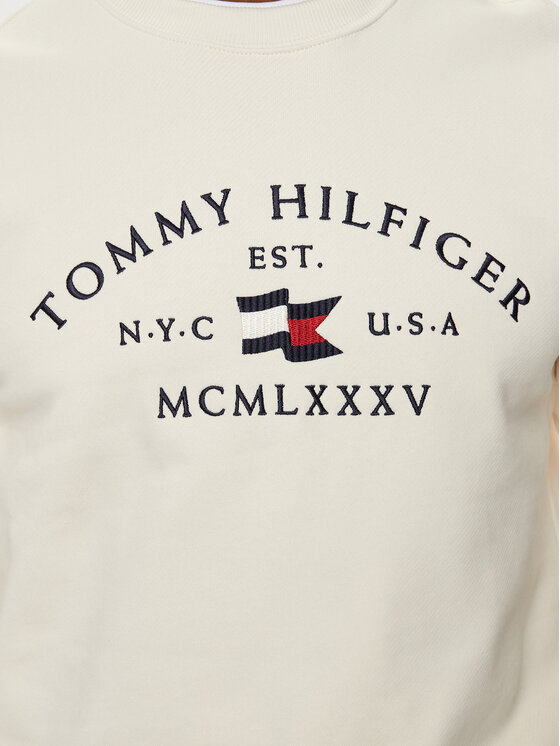 Tommy Hilfiger Tommy Hilfiger Bluza MW0MW35526 Écru Regular Fit