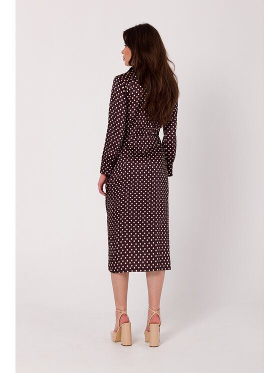 Makover Makover Každodenné šaty K176 Hnedá Modern Fit