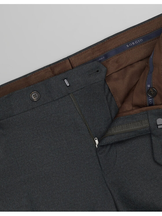 Borgio Borgio Spodnie garniturowe zogno Zielony Slim Fit