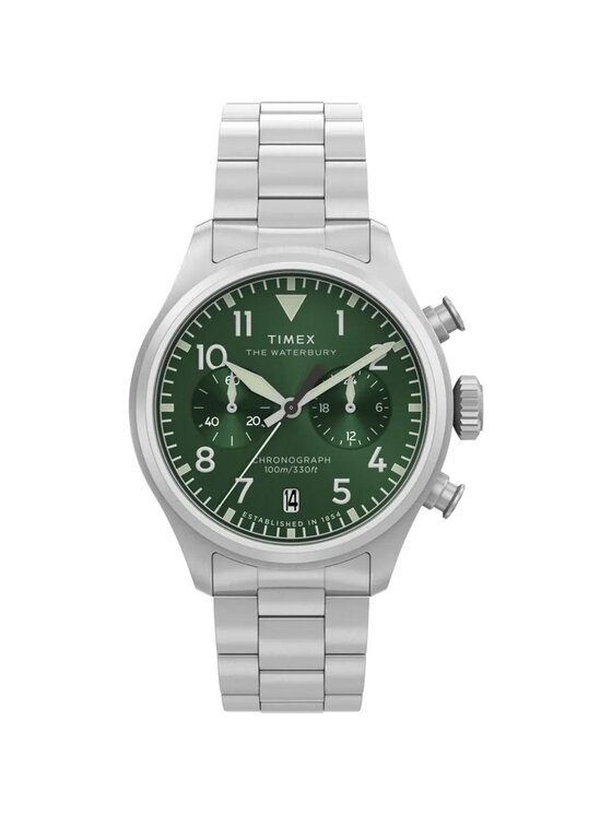 Timex Timex Zegarek TW2Y19100 Srebrny