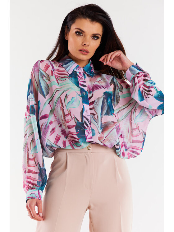 Awama Awama Koszula A513 Kolorowy Basic Fit