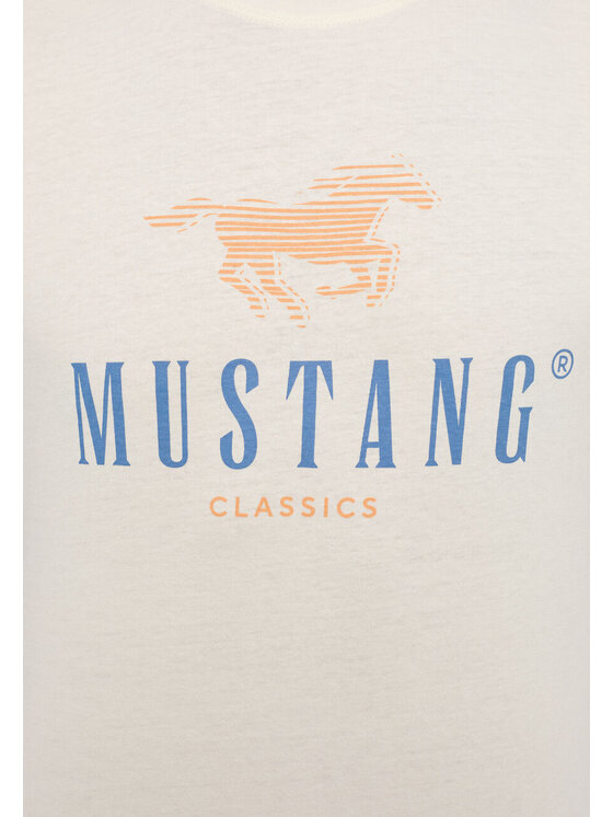 Mustang Mustang T-Shirt ALEX C PRINT Biały Regular Fit