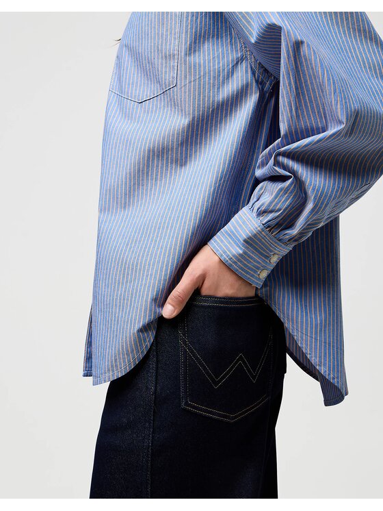 Wrangler Wrangler Camicia COOL GIRL BLOUSE Blu Relaxed Fit