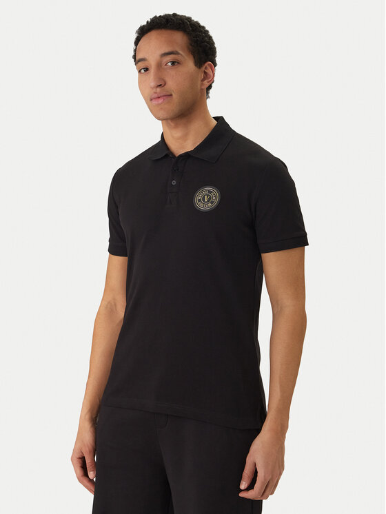 Versace Jeans Couture Tricou polo 80GAGT19 CJ01T Negru Regular Fit