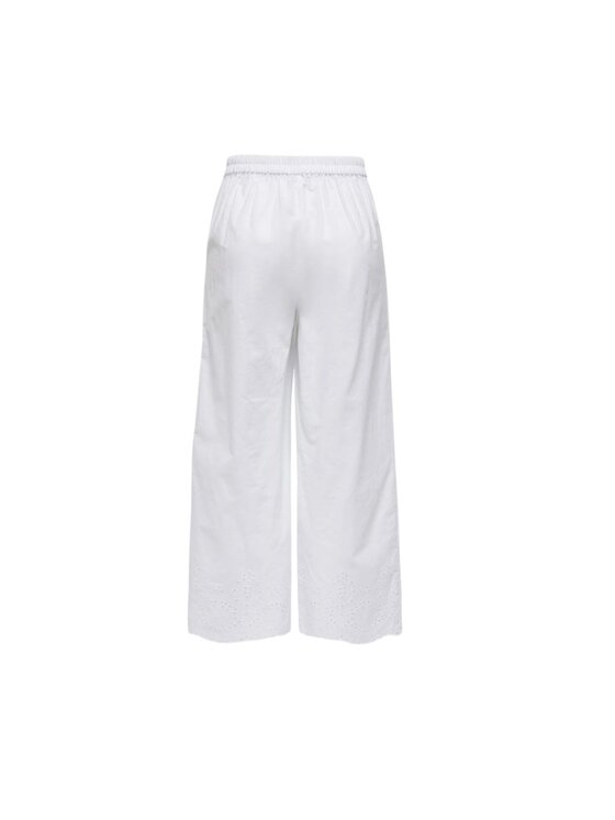ONLY ONLY Παντελόνι γυναικείο Pantalone onlroxane hw long culotte Λευκό Regular Fit