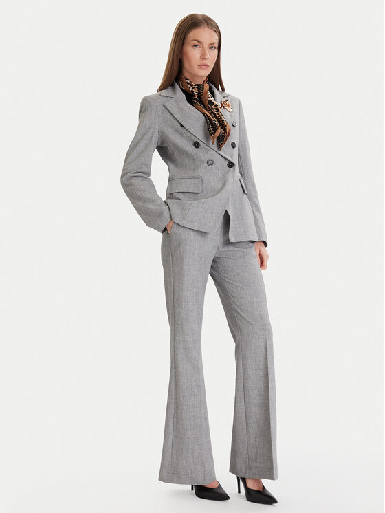 Maryley Maryley Spodnie materiałowe MARYLEY-25IB587 Szary Regular Fit