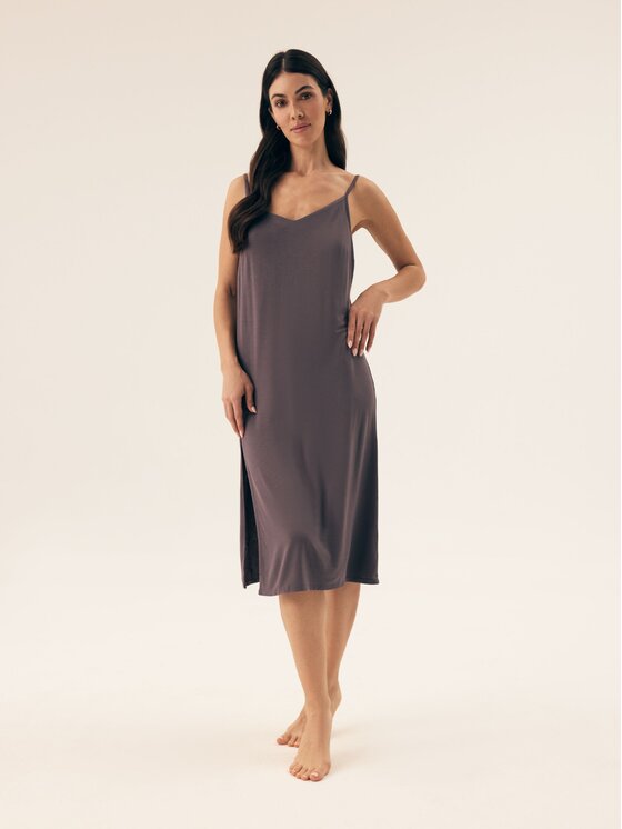 Esotiq Esotiq Koszula nocna 42410 Szary Regular Fit