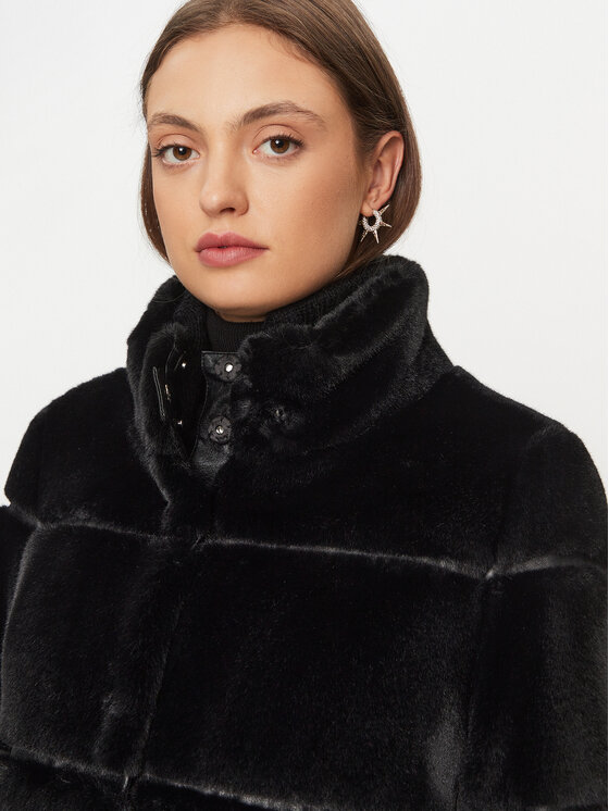 Patrizia Pepe Patrizia Pepe Кожено палто 2O0108/E5T7-K103 Черен Regular Fit