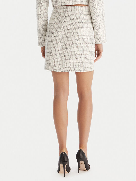 Guess Guess Spódnica mini W5YD15 WHDB2 Biały Regular Fit