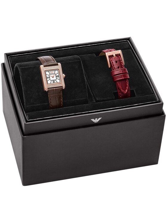 Emporio Armani Emporio Armani Zegarek AR80083SET Brązowy
