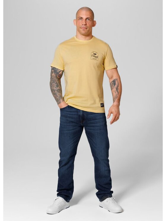 PITBULL PITBULL T-Shirt Koszulka Żółty Regular Fit