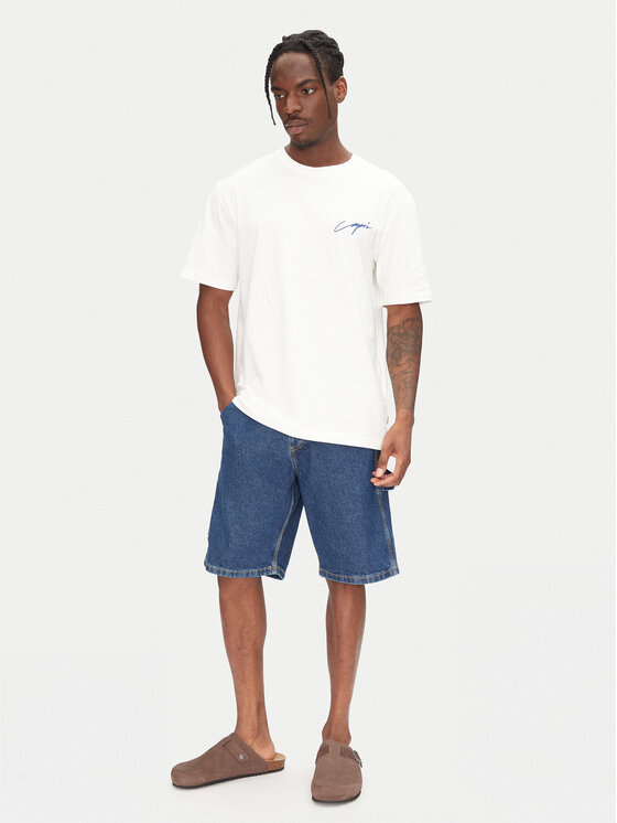 Jack & Jones Jack & Jones Pantaloni scurți de blugi Alex 12273238 Bleumarin Baggy Fit