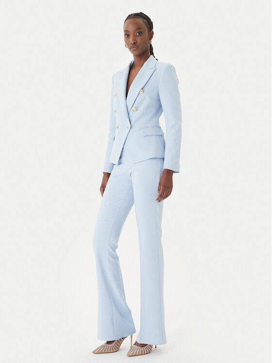 Rinascimento Rinascimento Medžiaginės kelnės CFC0127876003 Žydra Slim Fit