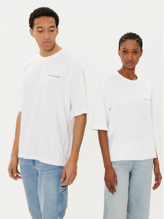 Filling Pieces Filling Pieces T-Shirt Unisex 7441378 Biały Boxy Fit
