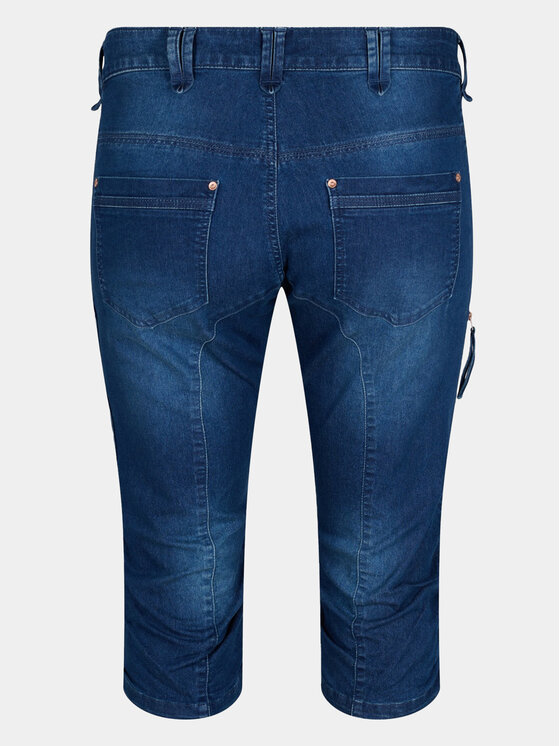 Zizzi Zizzi Παντελόνι Capri J10111A Σκούρο μπλε Slim Fit