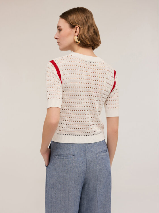 Motivi Motivi Cardigan M289W003370N0S1 Bianco Regular Fit