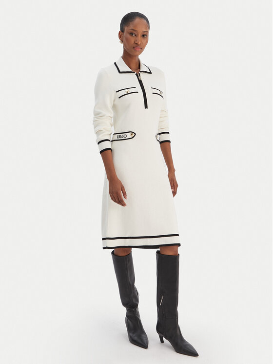 Liu Jo Sport Rochie tricotată TF5251 MS59L Écru Regular Fit