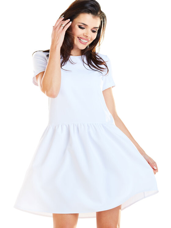 Awama Awama Sukienka letnia A277 Biały Basic Fit