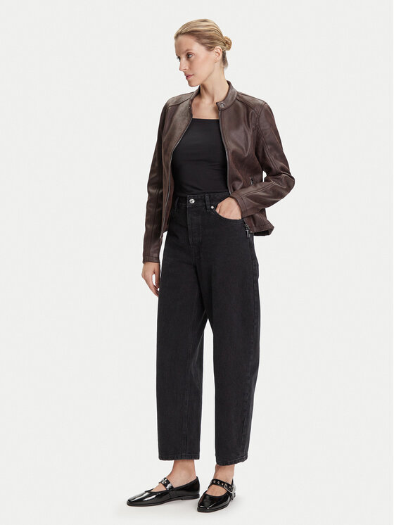 Desigual Desigual Яке от имитация на кожа Basic 25WWEW43 Кафяв Regular Fit
