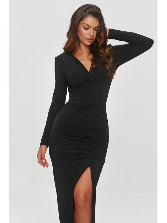 Makadamia Makadamia Sukienka wieczorowa M854 Czarny Shaped Fit