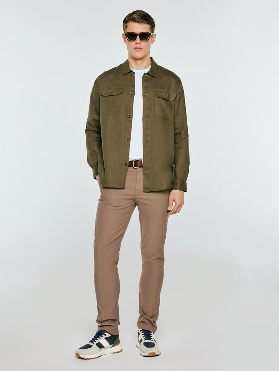 BIG STAR BIG STAR Koszula WORKELIN Zielony Basic Fit