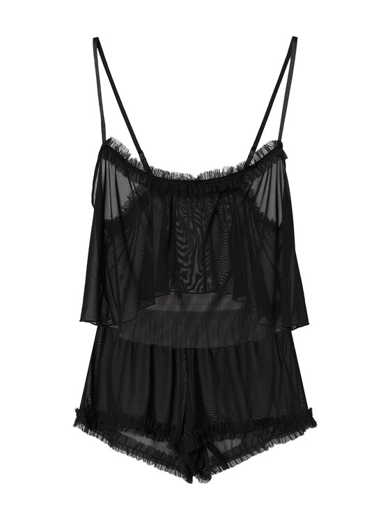 Esotiq Esotiq Piżama 43268 Czarny Regular Fit