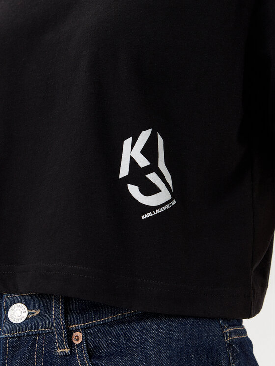 Karl Lagerfeld Jeans Karl Lagerfeld Jeans T-shirt A2W17076 Crna Cropped Fit