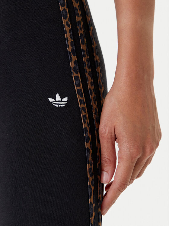 adidas adidas Legginsy Leopard 3-Stripes JW7307 Czarny Slim Fit