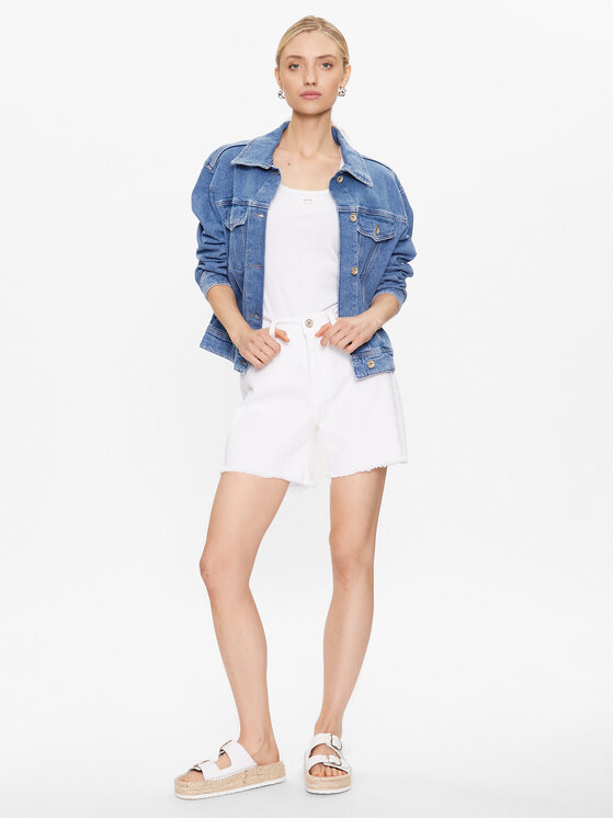 JOOP! JOOP! Džínové šortky 30037419 Bílá Relaxed Fit