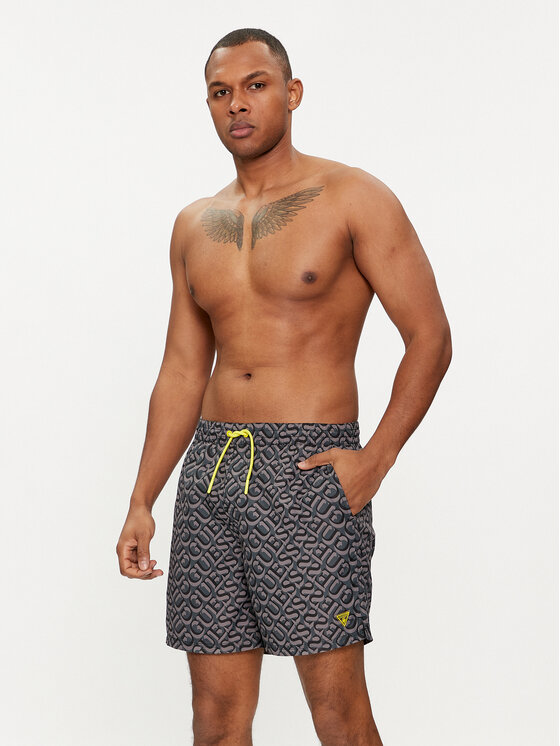 Guess Guess Pantaloni scurți pentru înot F4GT06 WG2A2 Negru Regular Fit