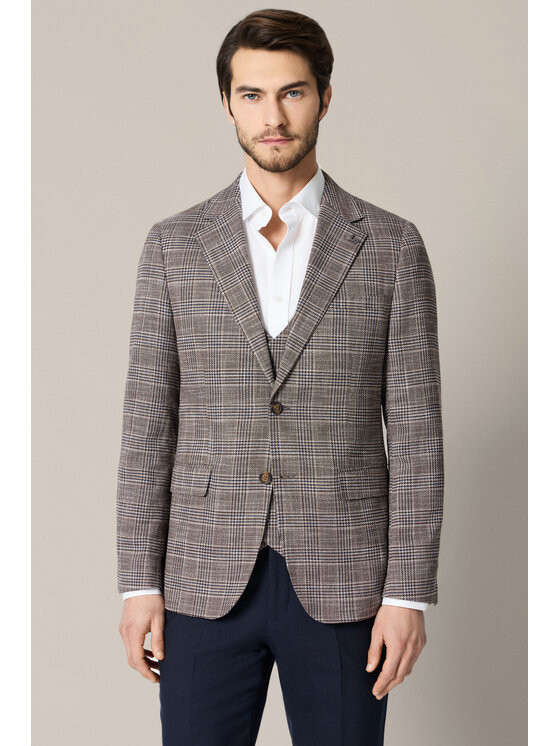 Lancerto Lancerto Marynarka Castelbuono MA131126000028 Brązowy Regular Fit