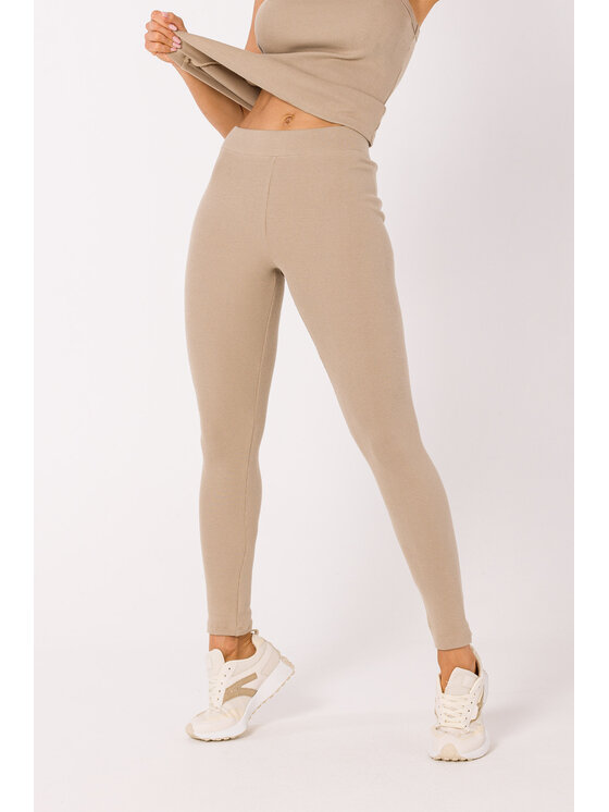 Made of Emotion Made of Emotion Legginsy M734 Beżowy Premium Fit