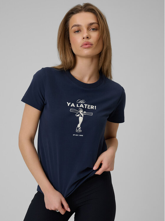 4F 4F T-Shirt WINTER CLUB Granatowy Regular Fit