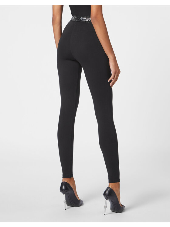 PHILIPP PLEIN PHILIPP PLEIN Legginsy 111 Czarny Skin Tight Fit