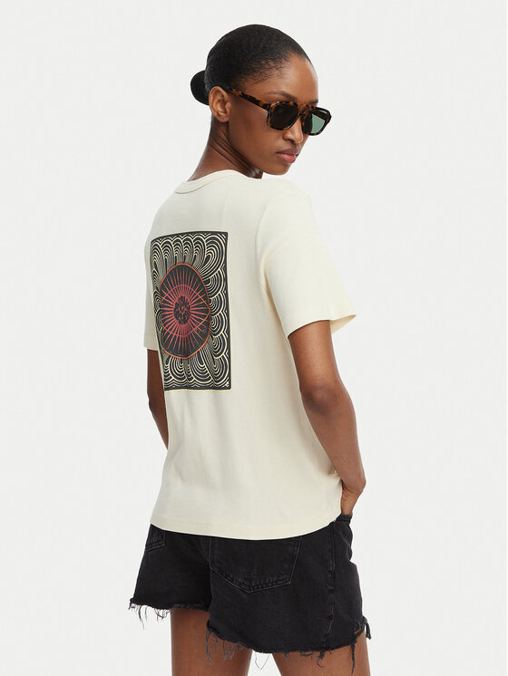 RVCA RVCA T-Shirt Daily 23B351502 Κρεμ Regular Fit