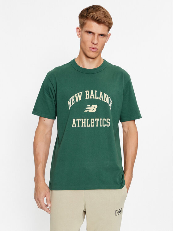 New Balance New Balance Majica Athletics Varsity Graphic T-Shirt MT33551 Zelena Regular Fit