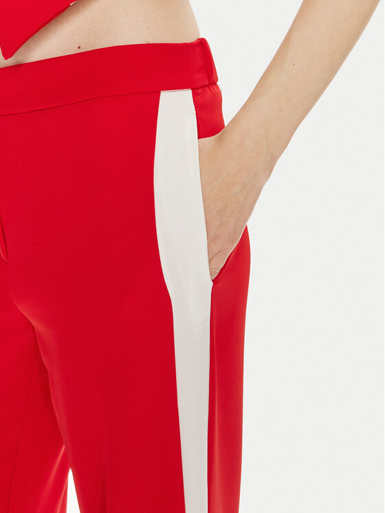 Maryley Maryley Kalhoty z materiálu 24EB583/04FI Červená Regular Fit
