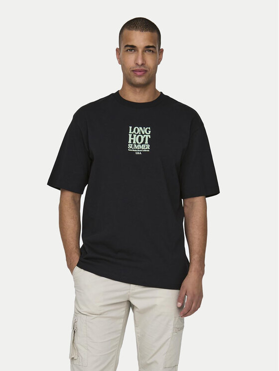 Only & Sons Only & Sons T-shirt Kenny 22028736 Crna Relaxed Fit