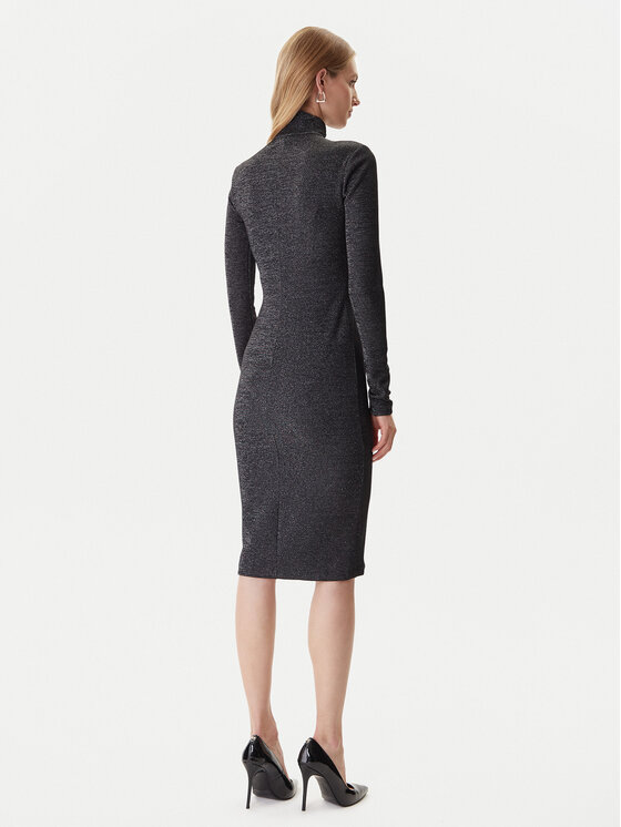 Just Cavalli Just Cavalli Kleid für den Alltag 79PAO905 J0251 Schwarz Slim Fit