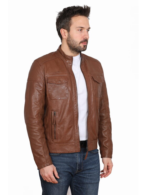 David Ryan David Ryan Kurtka skórzana DYLAN Brązowy Regular Fit